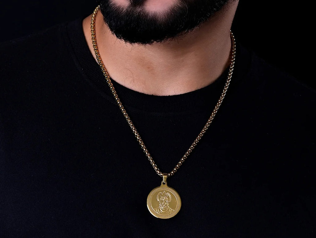 Hanuman Gold Plated Pendant Chain For Men (24 Inch) New