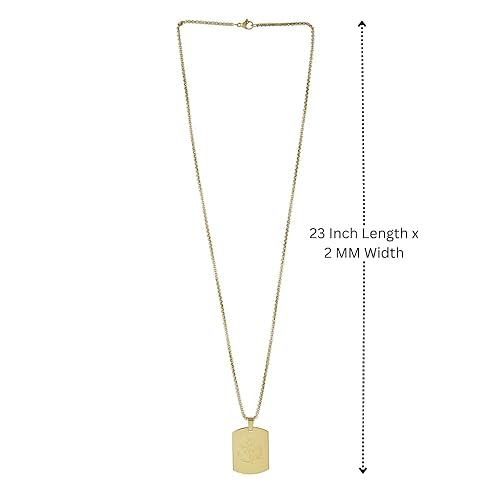 Om Trishul Power Gold Plated Pendant Chain Necklace (23 Inch) New