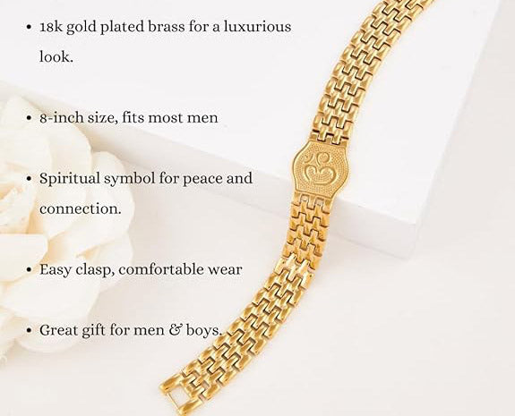 Premium Om Gold Bracelet For Men New