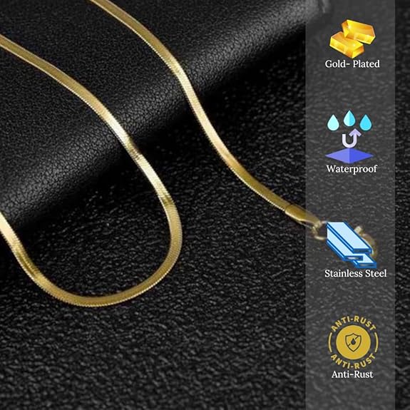 Gold Plated Snake Chain For Men (21.5 Inch) New2