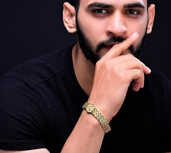 Premium Om Gold Bracelet For Men New