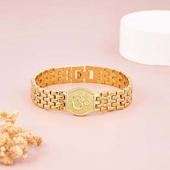 Premium Om Gold Bracelet For Men New