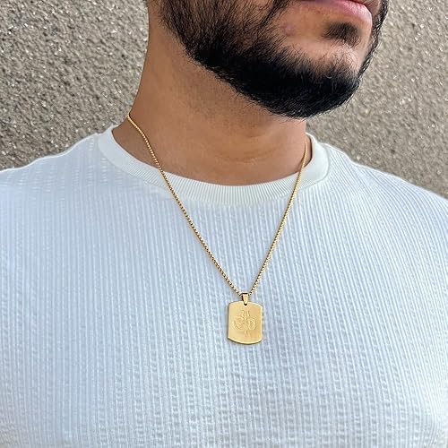 Om Trishul Power Gold Plated Pendant Chain Necklace (23 Inch) New