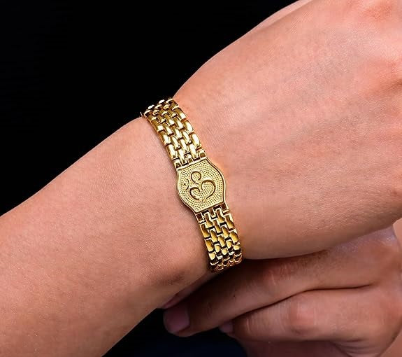 Premium Om Gold Bracelet For Men New
