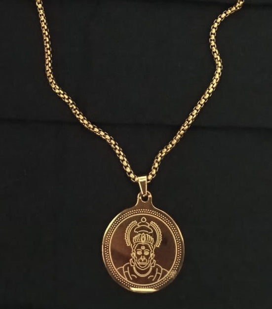 Hanuman Gold Plated Pendant Chain For Men (24 Inch) New