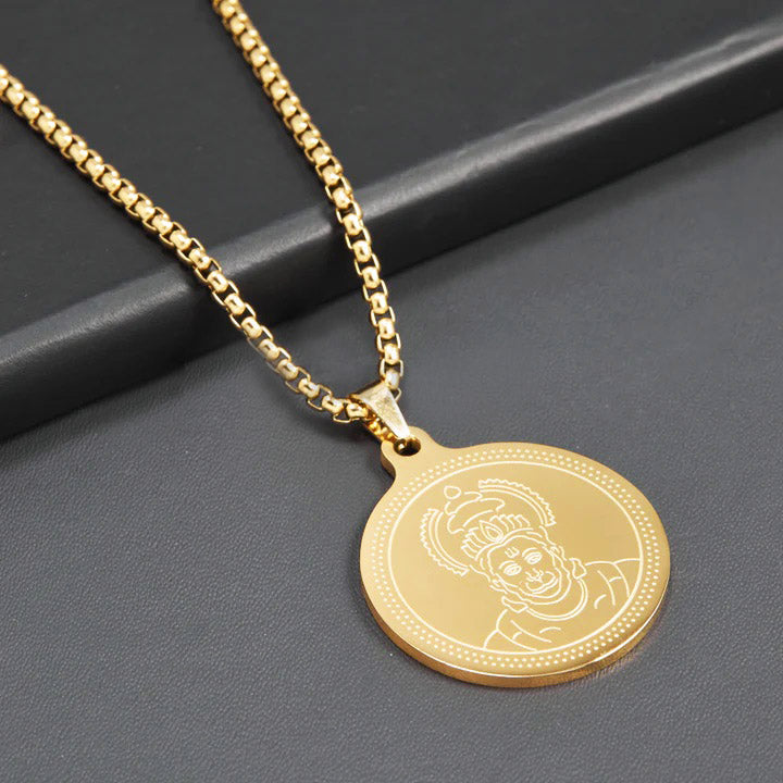 Hanuman Gold Plated Pendant Chain For Men (24 Inch) New